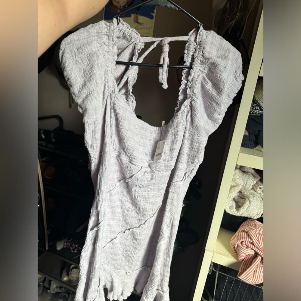 NWT Free People lavender mini dress size large.